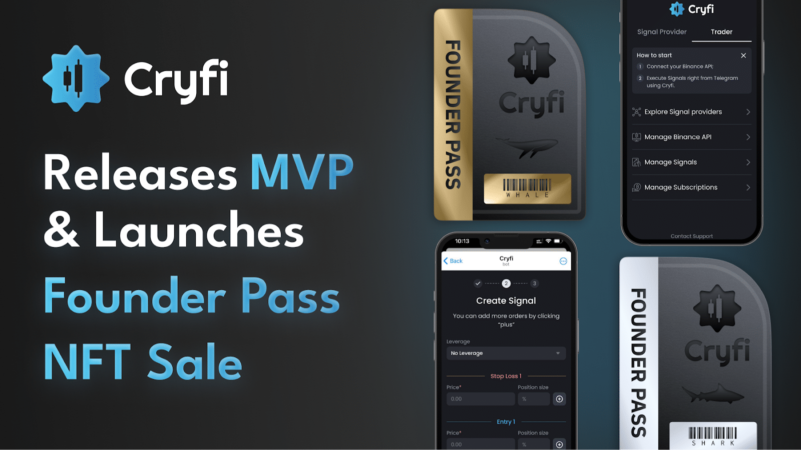 Signal trading platform Cryfi will launch Founder Pass NFTs on May 3