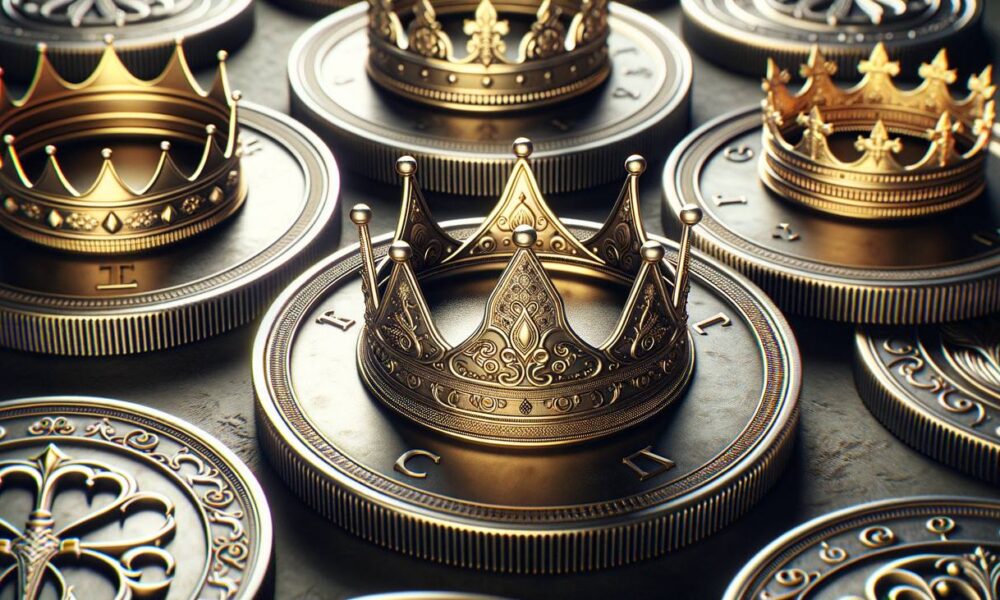 coins wearing crowns