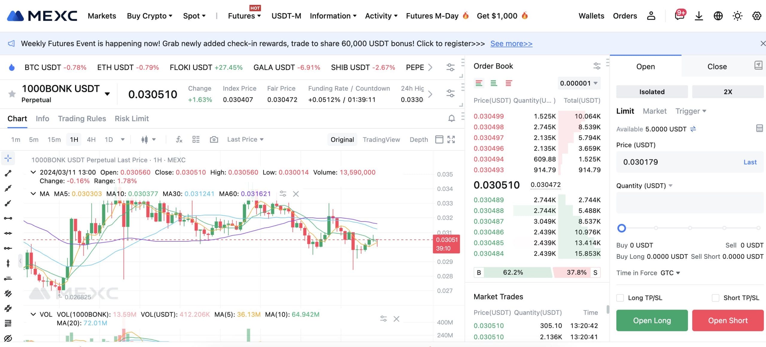 MEXC margin trading 