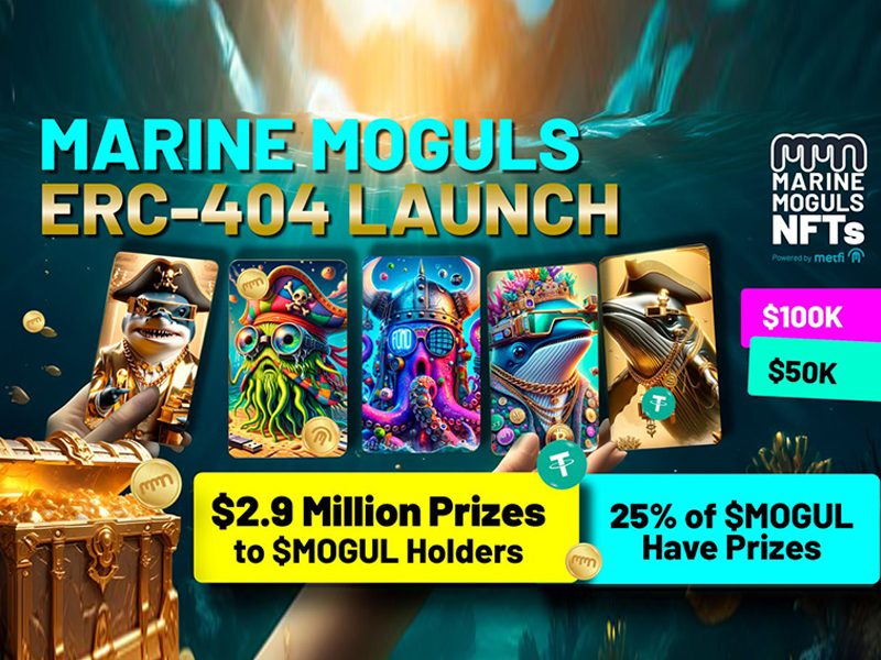 Marine Moguls ERC-404 launches with $2.9 million in prizes for token holders!