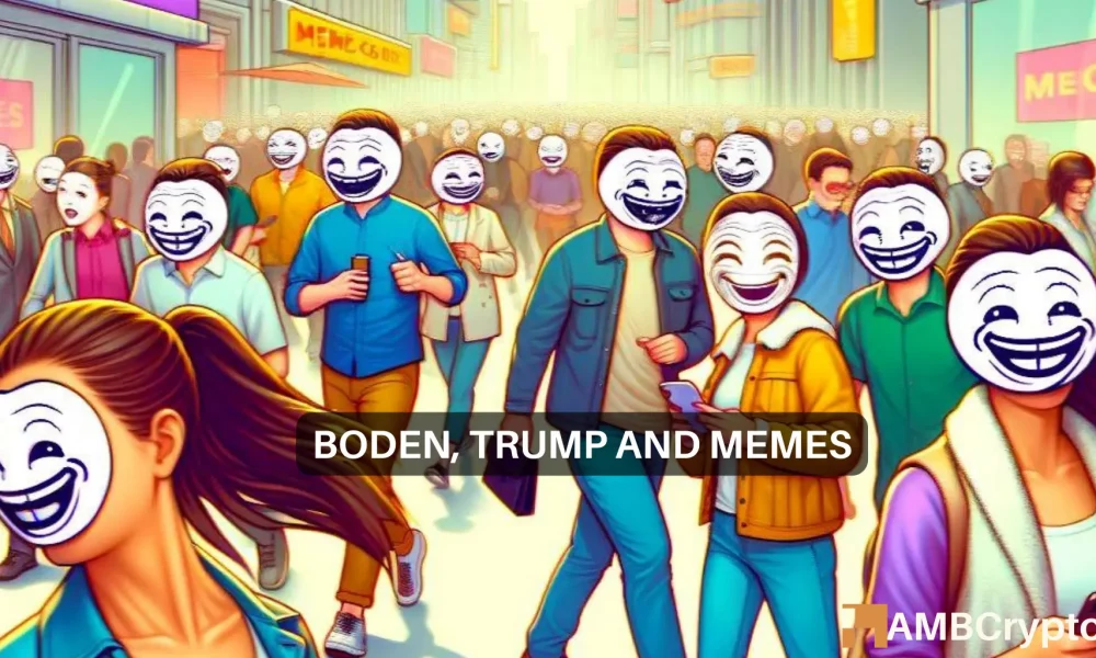 Cryptos and memecoins inspired by Trump and Biden – How are they doing today?