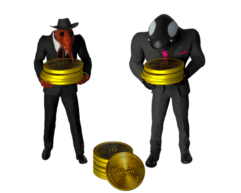 Crypto Shrimp and Whale with Mollars tokens