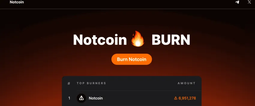 Notcoin guide and burn interface: Notcoin