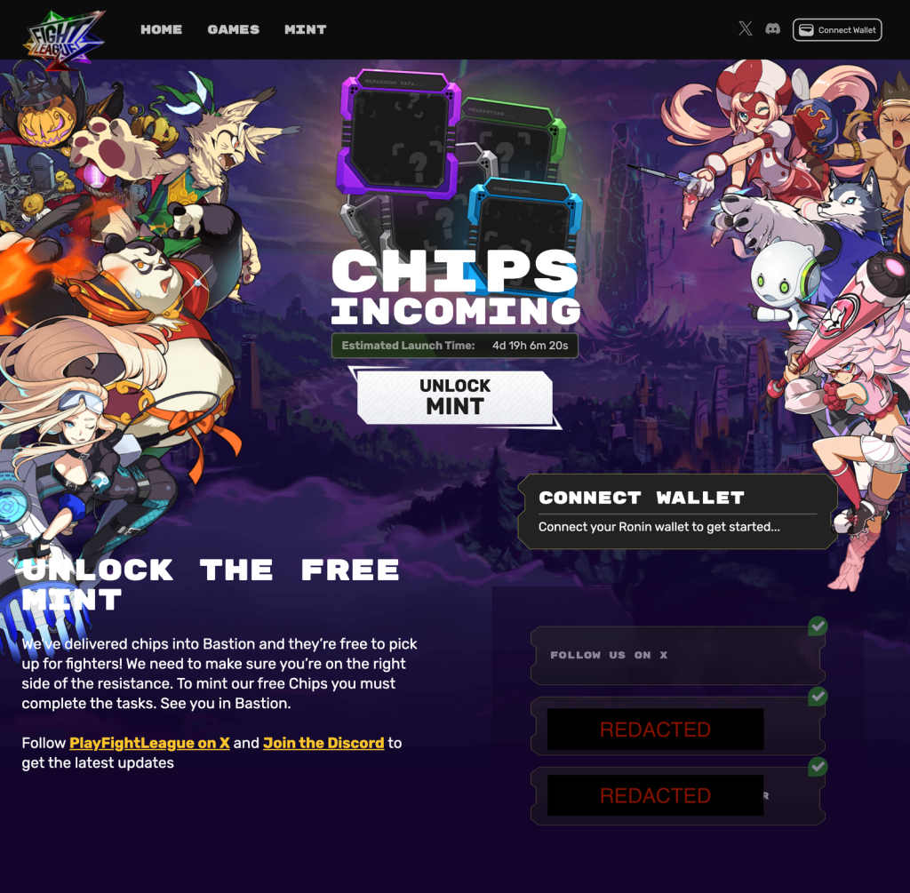 Fight League Free Chip NFT Mint Details