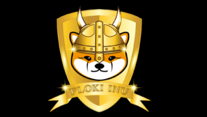 Floki Inu Price Predictions. An image of a corgi wearing a horned viking helmet above the text that says Floki Inu on a black background.