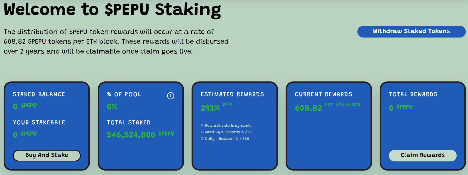 Pepe Unchained Staking